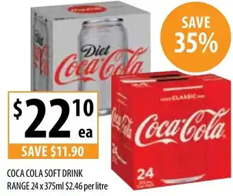 Supabarn Coca Cola Soft Drink Range 24x375ml offer