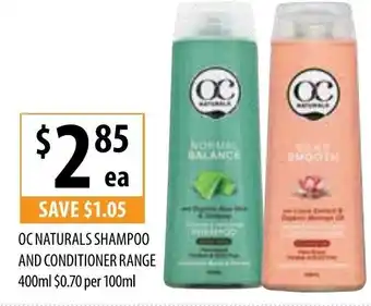 Supabarn OC Naturals Shampoo And Conditioner Range 400ml offer