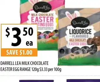 Darrel lea Milk Chocolate Easter Egg Range 120g