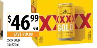 Supabarn XXXX Gold 30x375ml offer