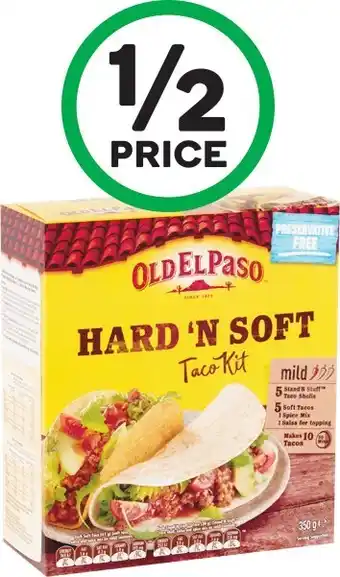 Woolworths Old El Paso Hard u2018N Soft 350g or Stand u2018N Stuff Taco Kits 275-348g offer