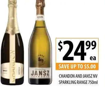 Supabarn Chandon And Jansz NV Sparkling Range 750ml offer