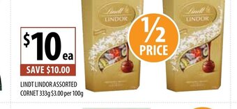 Supabarn Lindt Lindor Assorted Cornet 333g offer
