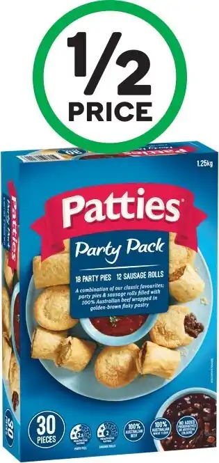 Woolworths Patties Party Packs 1.25 kg or Mini Combo Pack 1 kg u2013 From the Freezer offer