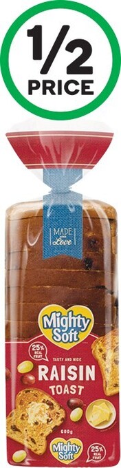 Woolworths Mighty Soft Raisin Toast 600g offer