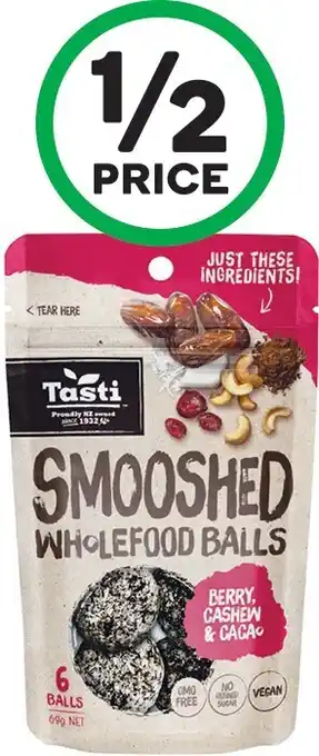 Woolworths Tasti Smooshed, Superfood or Fruit & Vege Balls 56-69g u2013 From the Health Food Aisle offer
