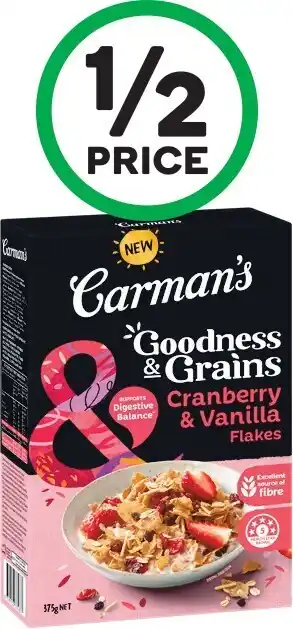 Woolworths Carmanu2019s Goodness & Grains Cereal 375g offer