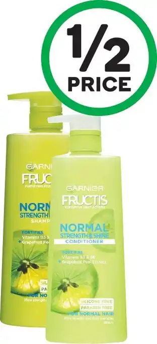Woolworths Garnier Fructis Normal Shampoo or Conditioner 850ml offer