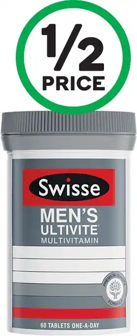 Woolworths Swisse Menu2019s or Womenu2019s Ultivite Tablets Pk 60* offer