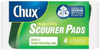 Woolworths Chux Sustainable Heavy Duty Scourer Pads Pk 4 offer