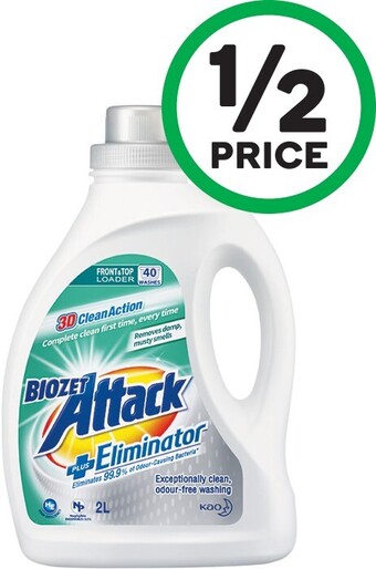 Woolworths Biozet Attack Plus Laundry Liquid 2 Litre or Powder 2 kg offer