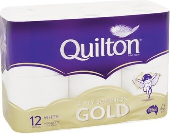 Woolworths Quilton Gold Toilet Tissue Pk 12 offer