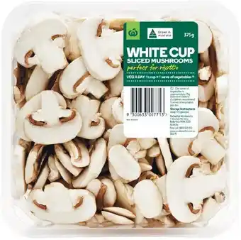 Woolworths Australian Sliced Cup Mushrooms 375g Pack offer
