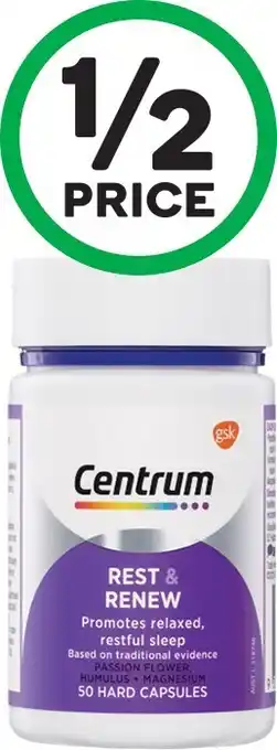 Woolworths Centrum Rest & Renew Pk 50* offer
