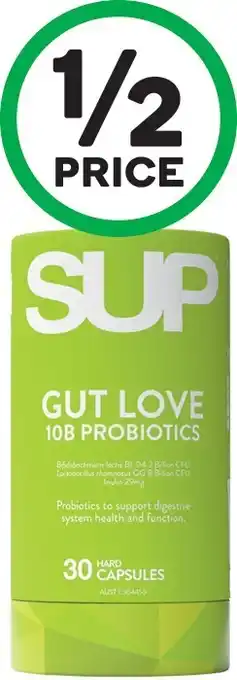 Woolworths Sup Gut Love 10B Probiotics Capsules Pk 30* offer