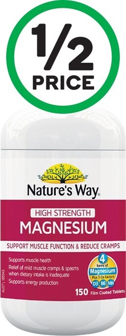 Woolworths Natureu2019s Way Magnesium Tablets Pk 150* offer