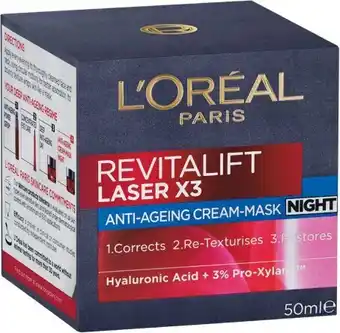 Woolworths L'Oreal Revitalift Face Cream x 3 Night 50ml offer