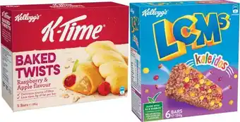 Coles Kelloggu2019s LCMs 132g-138g, K-Time 165g-185g or Nutri-Grain Bars 144g offer