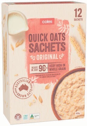 Coles Coles Quick Oats Sachets 420g offer