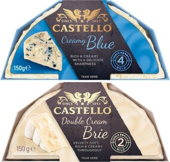 Coles Castello Blue or Double Cream Brie 150g offer