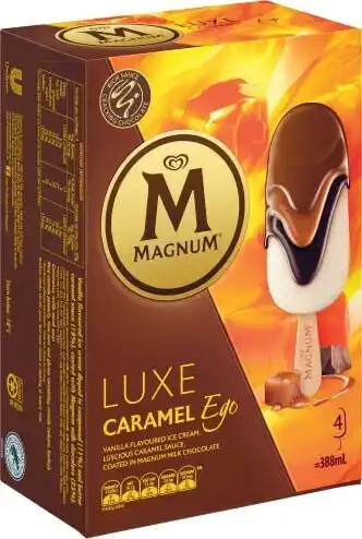 Coles Streets Magnum Luxe 4 Pack 360mL-388mL offer