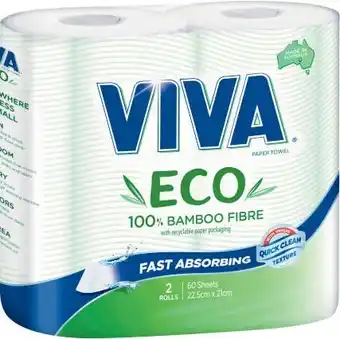 Coles Viva Eco Paper Towel 2 Pack offer