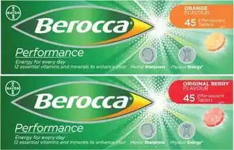 Coles Berocca Performance Original or Orange Effervescent Tablets 45 Pack^ offer