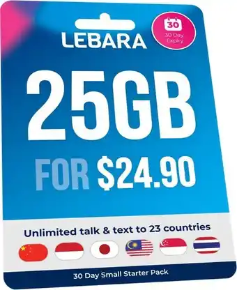 Coles Lebara $24.90 Small Starter Pack offer