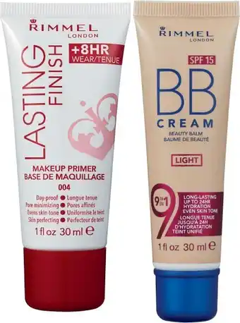 Coles Rimmel Lasting Finish Primer 30mL or BB Cream SPF 15 30mL offer