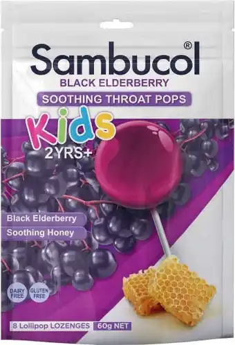 Coles Sambucol Kids Throat Pops 8 Pack* offer