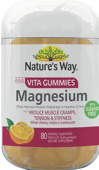 Coles Natureu2019s Way Adult Vita Gummies Magnesium 80 Pack offer