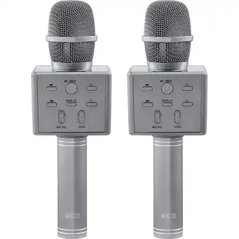 JB Hi-Fi XCD Bluetooth Karaoke Microphone with Voice Changer (Metallic Grey) [2 Pack] offer