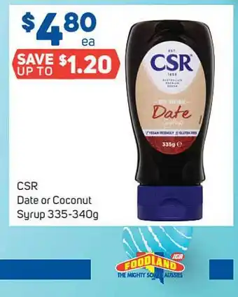 Foodland Csr Date Or Coconut Syrup offer