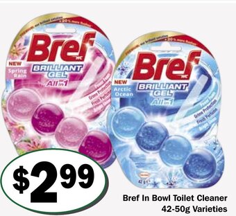 Friendly Grocer Bref In Bowl Toilet Cleaner 42-50g Varieties offer