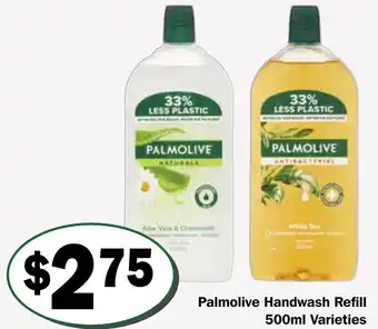 Friendly Grocer Palmolive Handwash Refill 500ml Varieties offer
