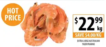 Supabarn Extra Large Australian Tiger Prawns offer
