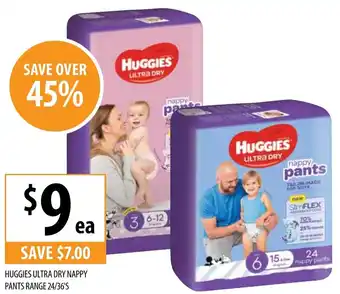 Supabarn Huggies Ultra Dry Nappy Pants range 24/36'S offer
