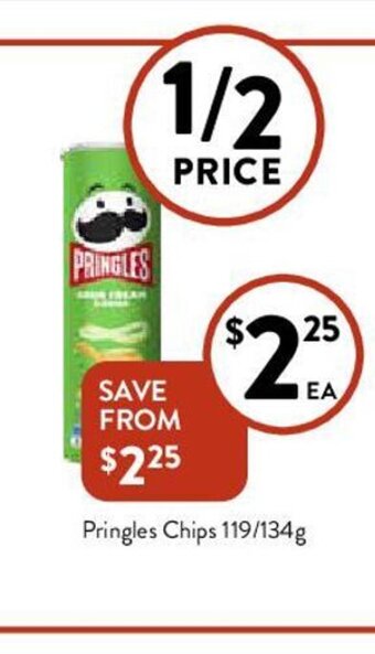 Foodworks Pringles Chips 119/134g offer