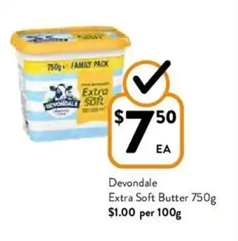 Foodworks Devondale Extra Soft Butter 750g offer