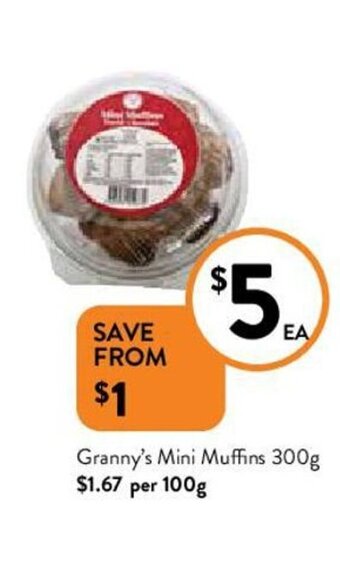 Foodworks Granny's Mini Muffins 300g offer