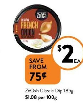 Foodworks Zoosh Classic Dip 185g offer