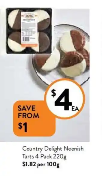 Foodworks Country Delight Neenish Tarts 4 Pack 220g offer