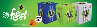 Foodworks V Energy Drink 4 Pack x 250ml offer