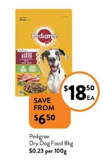 Foodworks Pedigree Dry Dog Food 8kg offer