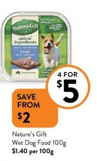 Foodworks Nature's Gift Wet Dog Food 100g offer