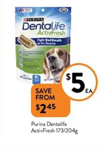 Foodworks Purina Dentalife Acticfresh 173/204g offer