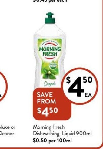 Foodworks Morning Fresh Dishwashing Liquid 900ml offer