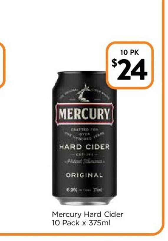 Mercury Hard Cider 10 Pack x 375ml offer at Foodworks