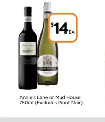 Foodworks Annie's Lane or Mud House 750ml (Excludes Pinot Noir ) offer