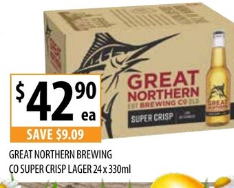 Supabarn Great Northern Brewing Co Super Crisp Lager 24 x 330ml offer